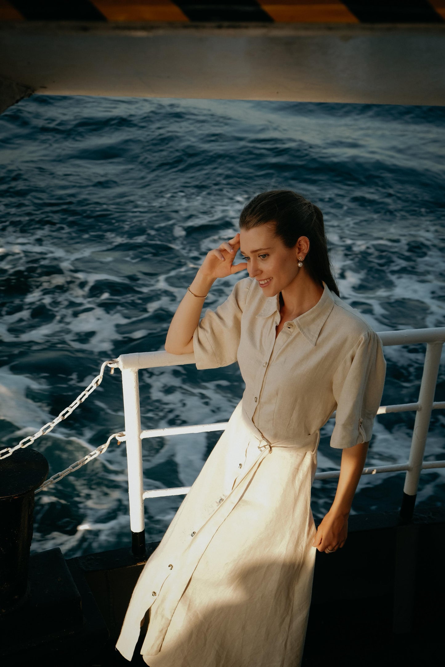 Sandstone Belted Shirt Dress