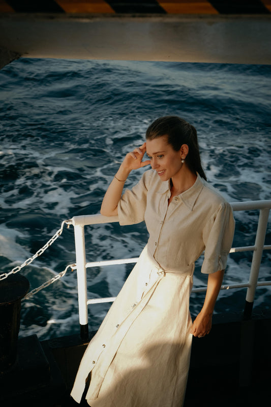 Sandstone Belted Shirt Dress