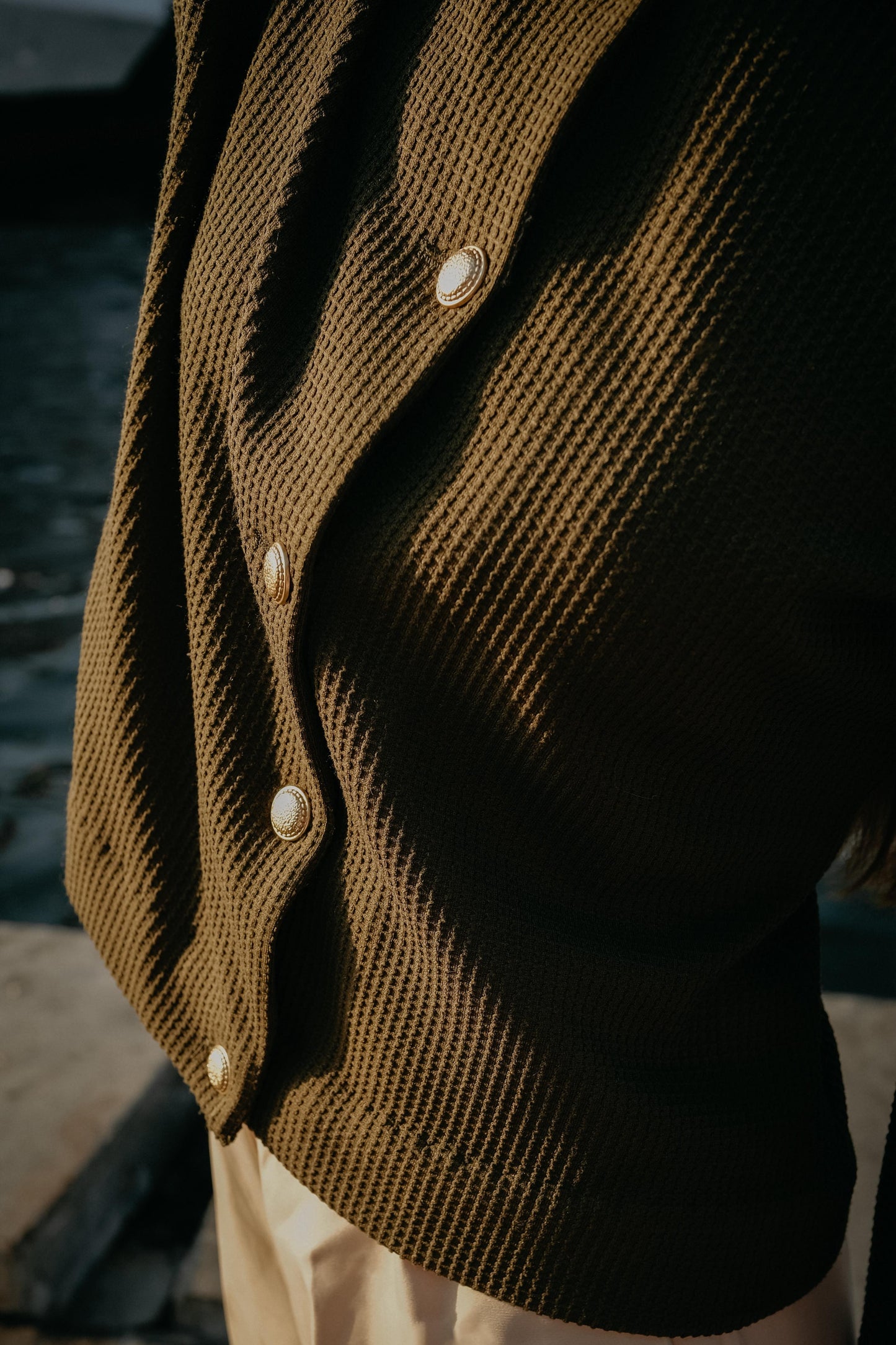 Olive Textured Button-Down